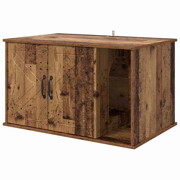 vidaXL Kočičí dům Staré dřevo 85 x 55 x 50,5 cm Kompozitní dřevo