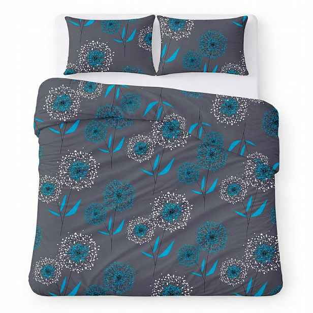 Povlečení bavlněné 200x220 grafitové s foukačkou, moderní Cotton Home