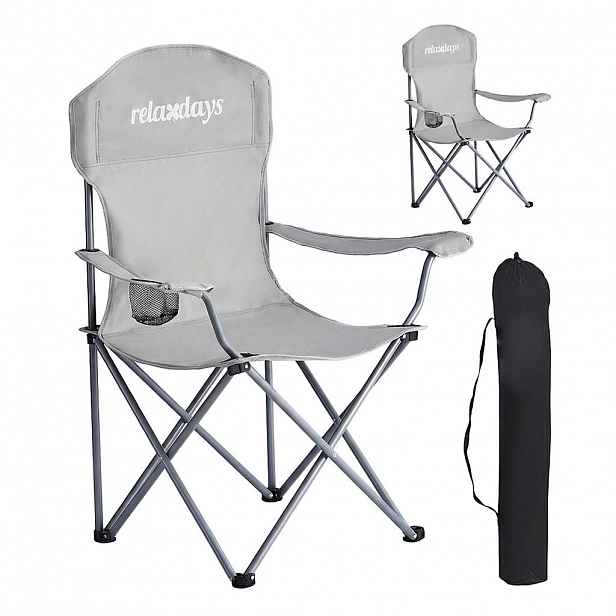 Relaxdays ŽIDLE Šedá 2dílná sada skládací