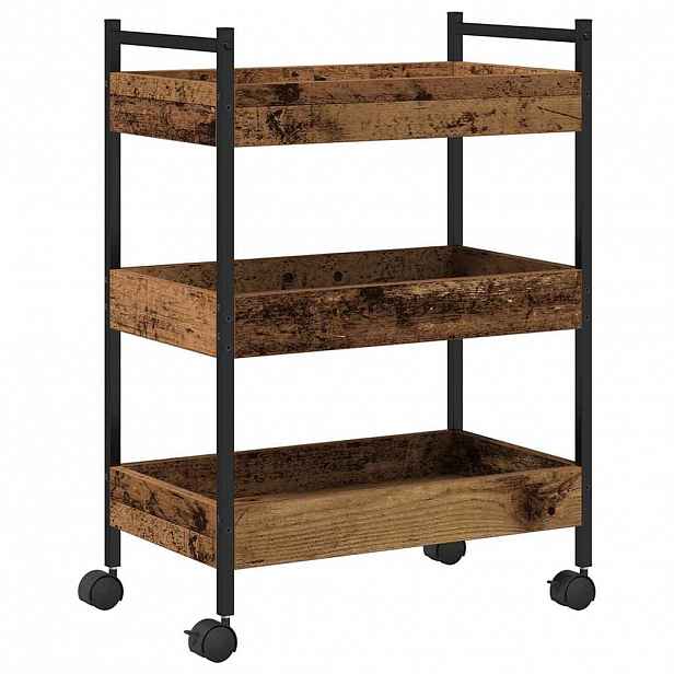 vidaXL Kuchyňský vozík Staré dřevo 50 x 30 x 70 cm Kompozitní dřevo