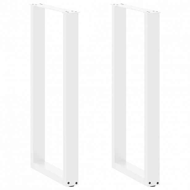 vidaXL Nohy barového stolu ve tvaru U, 2 ks, bílé, 50 x (100-101) cm, ocel