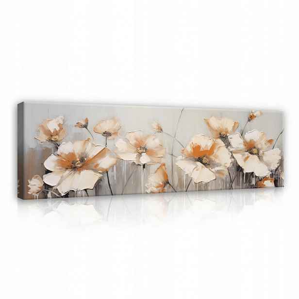 Wallarena ABSTRAKTNÍ květinové obrazy do moderní ložnice 145x45