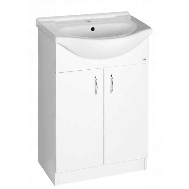 Aqualine Simplex Eco - Umyvadlová skříňka včetně umyvadla 57x84x31 cm, bílá mat SIME600