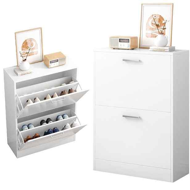 Botník Bílá Šatník Regál Na Obuv Komoda Moderní Loft 60 CM