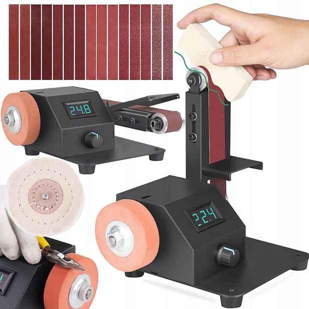 Elektrická Pásová Bruska Na Dřevo A Kov 7 Regulací Rychlosti 350 W
