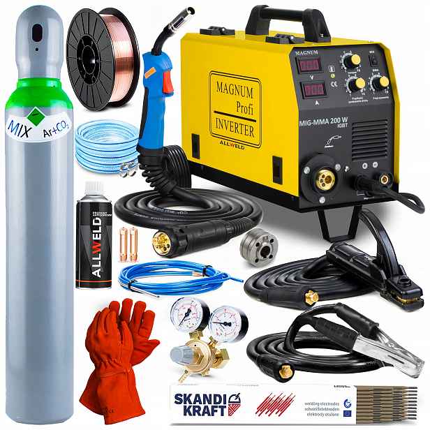 Invertorová Svářečka Invertor Magnum Mig 200W Mma Igbt Alu 230V 180A Sada