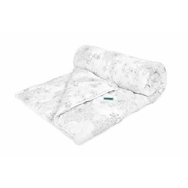 Přikrývka Blommenslyst 220x200 mikrovlákno celoroční bílá květinový vzor 1,3 kg