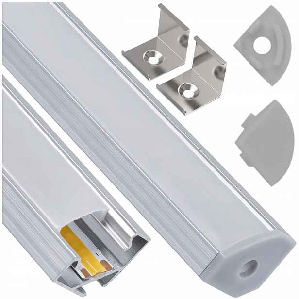 Profil Led hliníkový eloxovaný 1 m rohový úhlový pro Led pásky 12 mm 10kusů