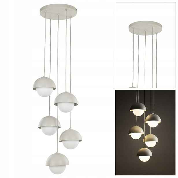 Závěsná lampa Bono bílá s vyřezávanou formou do obývacího pokoje ve stylu Tk Lighting