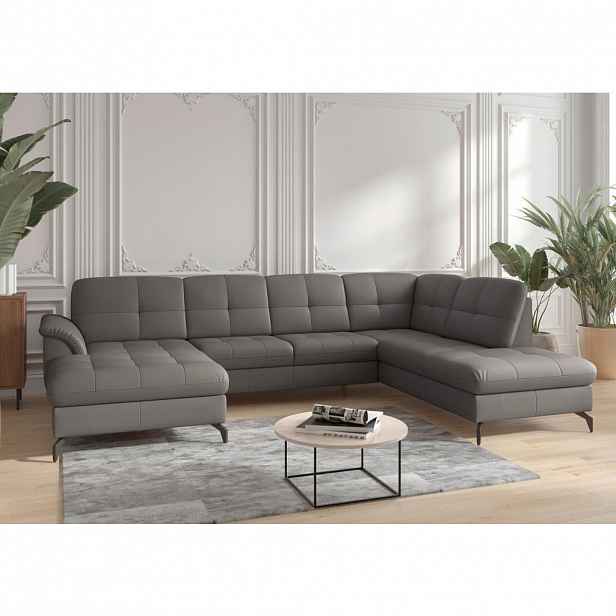 Sit & More SEDACÍ SOUPRAVA, textil, kůže, mokka