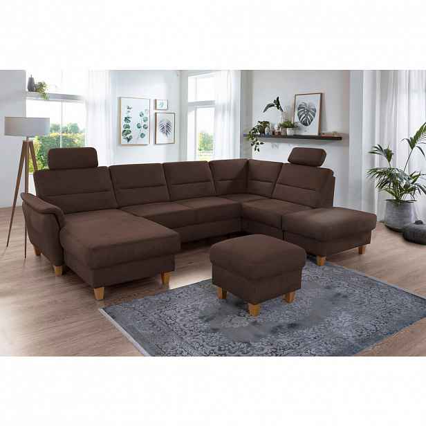 Sit & More SEDACÍ SOUPRAVA, textil, tmavě hnědá