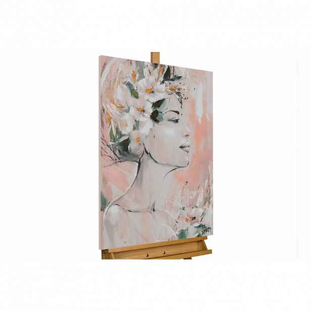 KUNSTLOFT RUČNĚ MALOVANÝ AKRYLOVÝ OBRAZ RŮŽOVÝ/BÉŽOVÝ, 60/90 CM