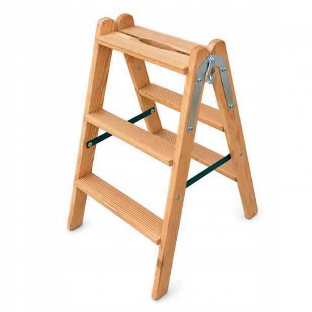 Schůdky dřevěné, 3 příčky, L 79 cm