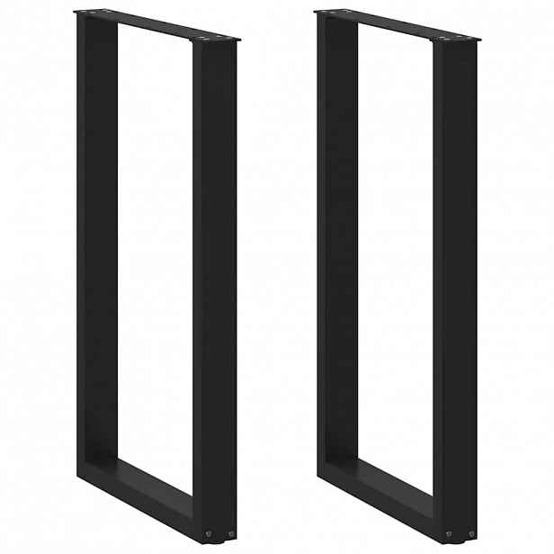 vidaXL Nohy barového stolu ve tvaru U, 2 ks, černé, 60 x (100-101) cm, ocel