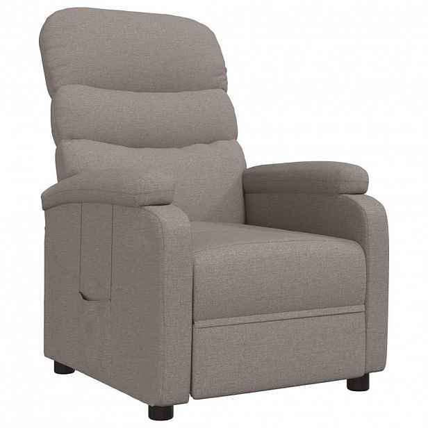 vidaXL Polohovací křeslo taupe textil