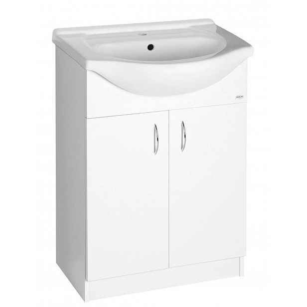Aqualine Simplex Eco - Umyvadlová skříňka včetně umyvadla 63x84x31 cm, bílá mat SIME650
