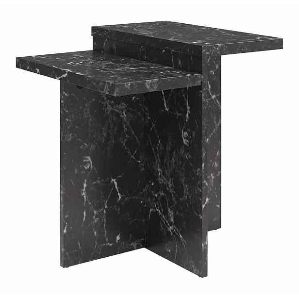 Černý konferenční stolek v dekoru mramoru 56x56 cm Brielle – Støraa