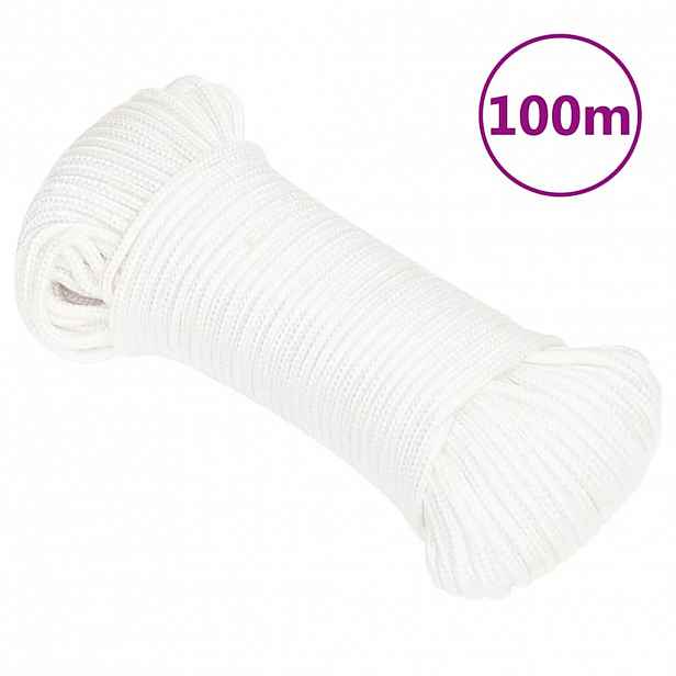 vidaXL Lodní lano celobílé 3 mm 100 m polypropylen