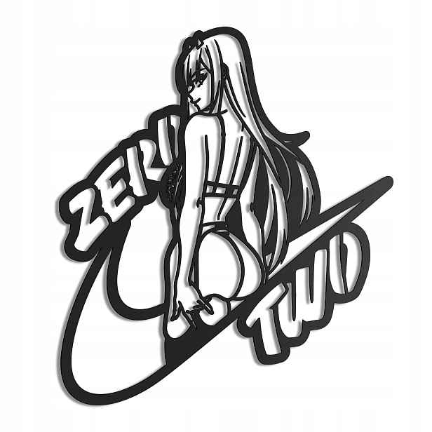 Zero Two Anime Girl 02 Dřevěný 3D obraz Darling ve Franxxu