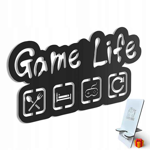Dřevěný 3D obraz Gaming Game Life Nástěnná Dekorace Dárek