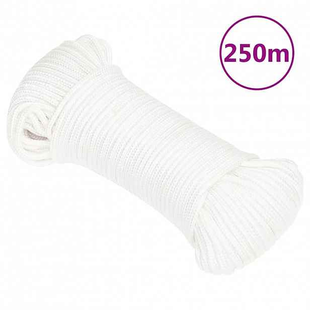 vidaXL Lodní lano celobílé 3 mm 250 m polypropylen