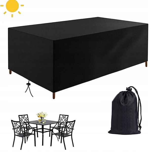 Obal na zahradní nábytek 213×132×74 cm voděodolný, černý, 210D