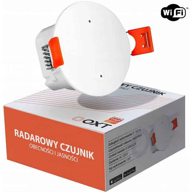 Oxt Radarový Senzor Přítomnosti A Jasu 230V Wifi Tuya T150