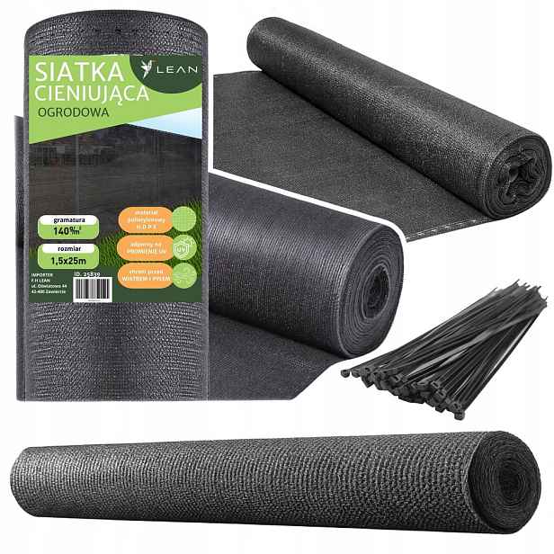 Stínící a krycí tkanina Pe 1,5x25 m šedá 140 g/m2 pro plot