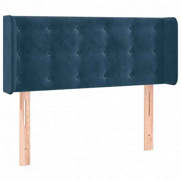 vidaXL Čelo postele typu ušák tmavě modrá 83 x 16 x 78/88 cm samet