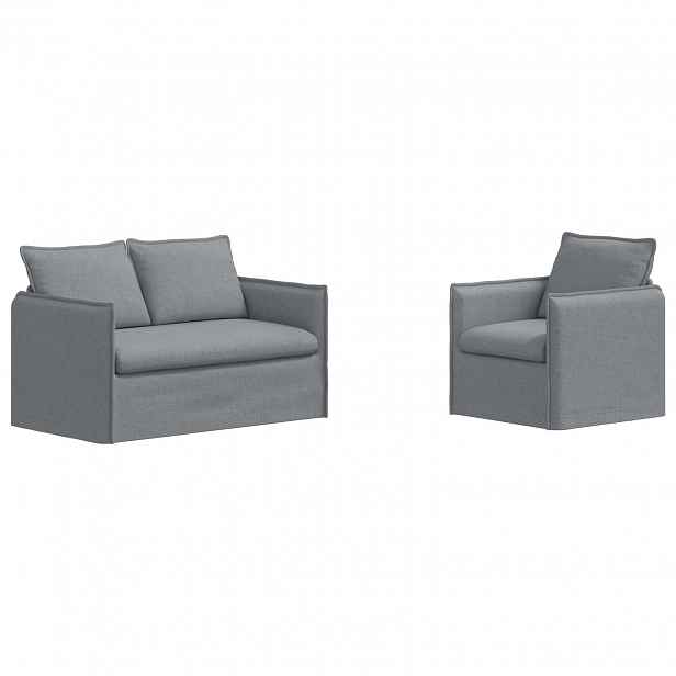 vidaXL Set pohovek 2 ks Světle šedá Textil