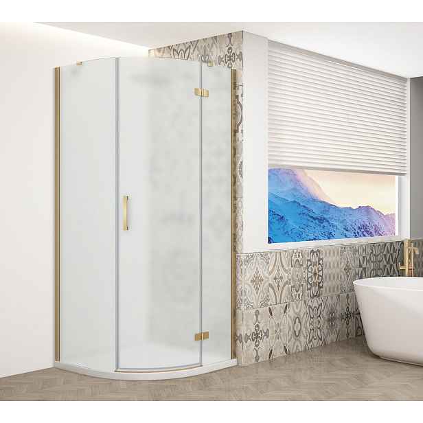 Gelco TRINITY GOLD MATT čtvrtkruhový sprchový kout 900x900mm, matné sklo, pravé