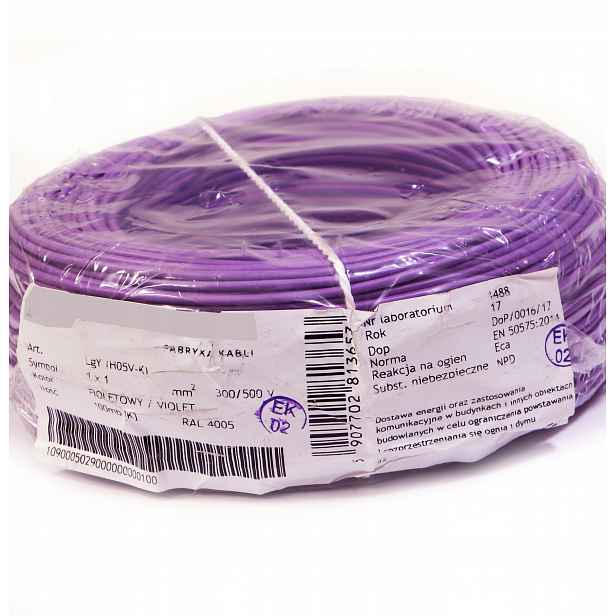 Kabel Lgy 1 mm fialový 100 m