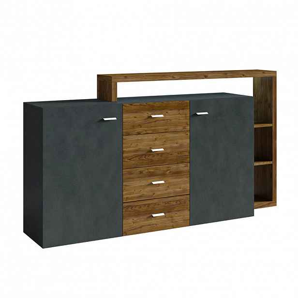 Petits-meubles SIDEBOARD Ilyes Šedá a dřevo