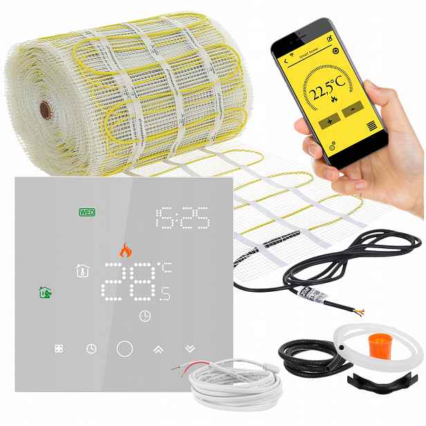 Set podlahového vytápění podlahy vyhřívací podložka MA-160W/m² 18m² WIFi