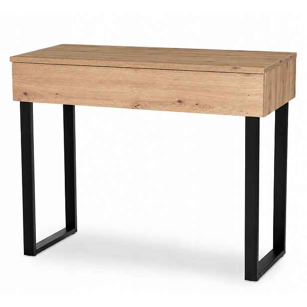 Toaletní Stolek Konzola Voga 90 Dub Artisan Kov Černý U 90 CM