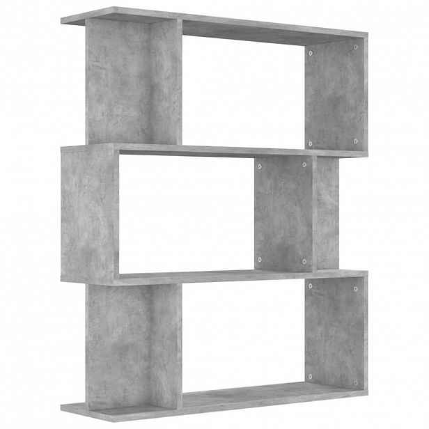 vidaXL Knihovna / dělicí stěna betonově šedá 80 x 24 x 96 cm kompozit