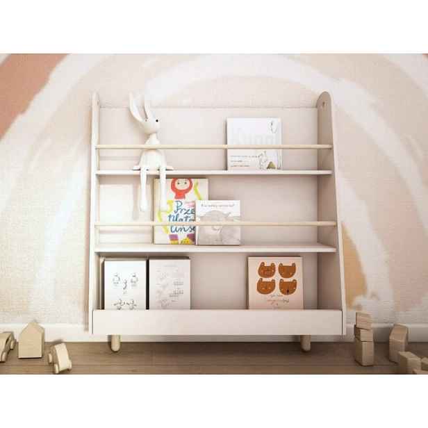 Dětský Montessori regál se 3 prostornými policemi BOOKWORM kašmírový