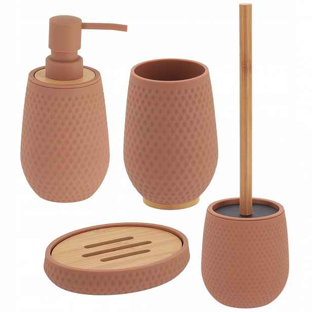 Koupelnový Set 4 El Tova Cappuccino mýdlenka dávkovač hrnek kartáč