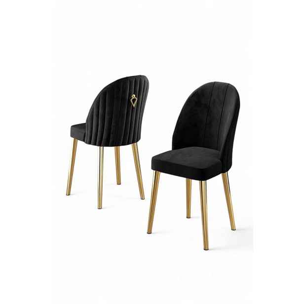 Sada židlí (4 kusy) Mara - Black, Gold