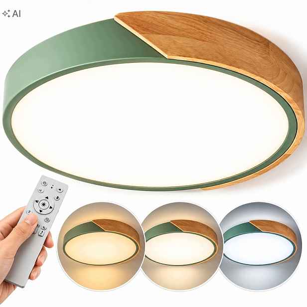 Stropní Svítidlo Stropní Svítidlo Led 40 cm 24 W zelená s dálkovým ovládáním a regulací barvy