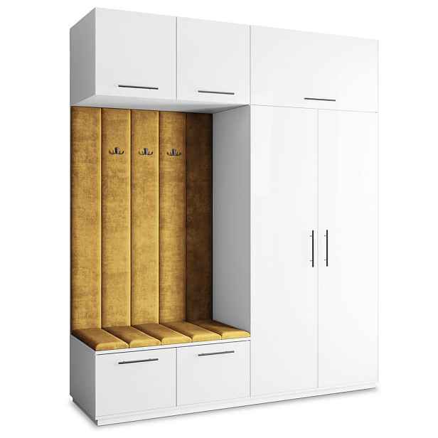 MASSENO MODERNÍ PŘEDSÍŇOVÁ SESTAVA REMA, 200/240/60 cm, bílá