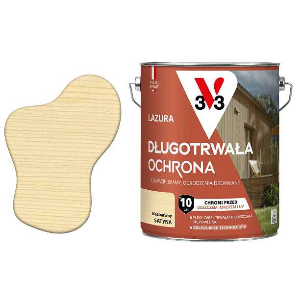 Lazura 10 let ochrany bezbarvý satén 4.5 l V33