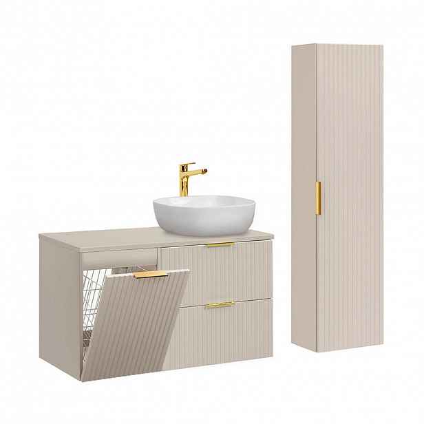 Petits-meubles KOUPELNOVÝ NÁBYTEK 100.8cm Adriel 2er-Set Kašmír