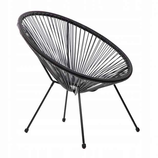 Zahradní křeslo Acapulco technorattan černé 70x73x80 Homla