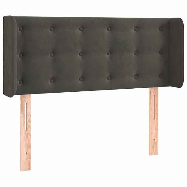 vidaXL Čelo postele typu ušák tmavě šedé 93x16x78/88 cm samet