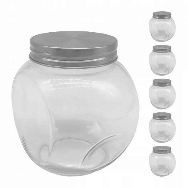 Sada 6 sklenic 480 ml Skleněné nádoby s víkem