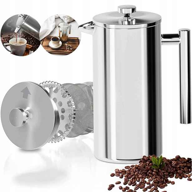 Kávovar Na Čaj French Press Stiskněte Kávovar Ocel 800 ML