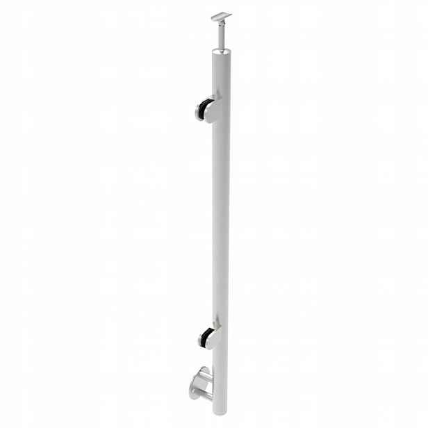 Sloupek Do Boku Levý 117,5 cm, Sklo 2 Úchytky fi 42 Nerezový Zábradlí