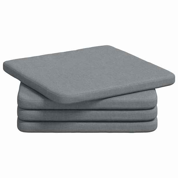 vidaXL Polštáře na sedadla 4 ks textil Světle šedá 40 x 40 x 3 cm