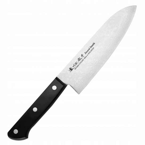 Satake Unique VG-10 Damascus Japonský Nůž Santoku na Zeleniny 17 cm